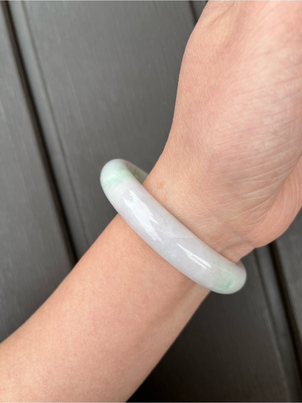 BW089-RM 56.2mm Certified Untreated Grade A Burmese Jadeite Bangle Jade Bracelet - Picture 13 of 16